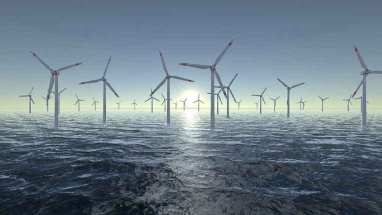 Wind Turbines Ocean Meditation screenshot