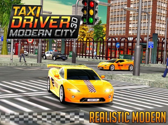 Real Crazy taxi driver 3D simulator free 2016: Drive sports cab in modern city Image