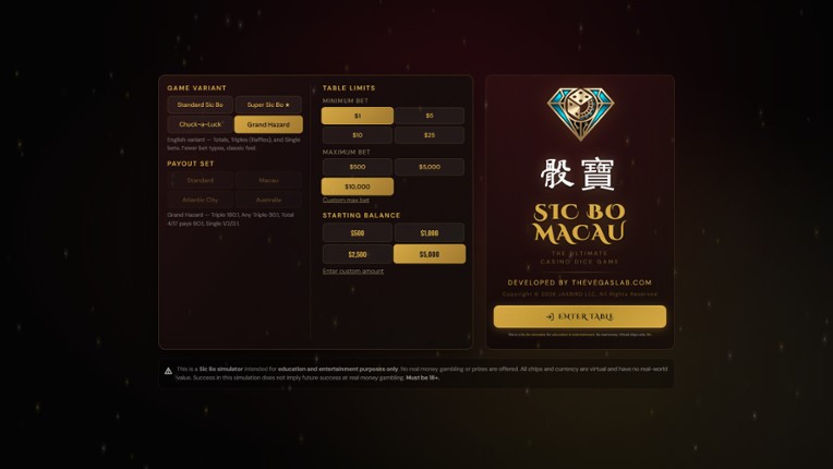 Sic Bo Macau: The Ultimate Casino Dice Game screenshot