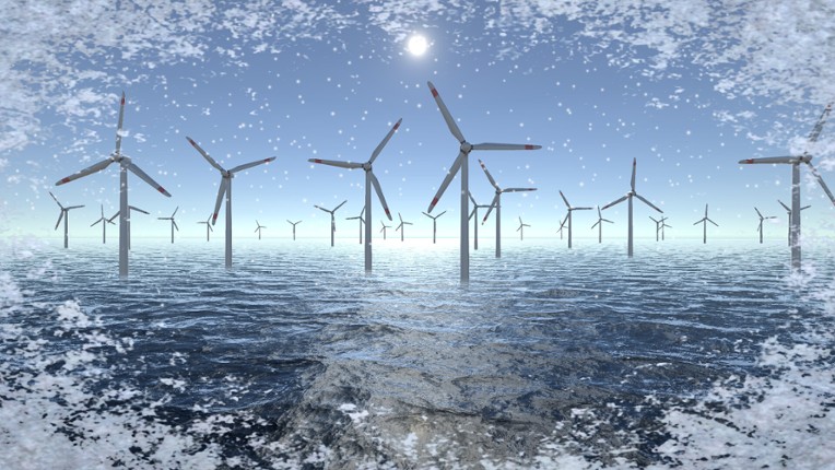 Wind Turbines Ocean Meditation screenshot