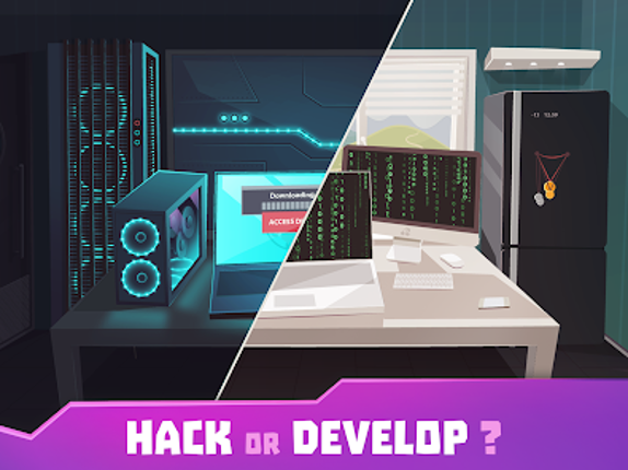 Hacker or Dev Tycoon? Tap Sim Image