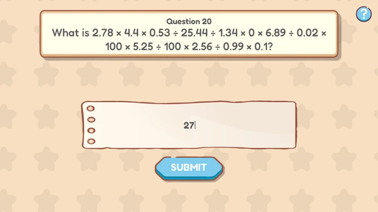 A Normal Quiz Game where you try to solve questions but the questions have tricks and gimmicks and if you get them wrong you have to beat a wacky punishment but they are kinda fun so you lowkey wanna do them even if it means getting the question wrong. screenshot