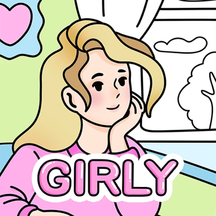Cozy Girl Life: Coloring Book Image