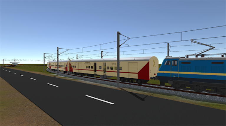 Indian Train Crossing 3D Image