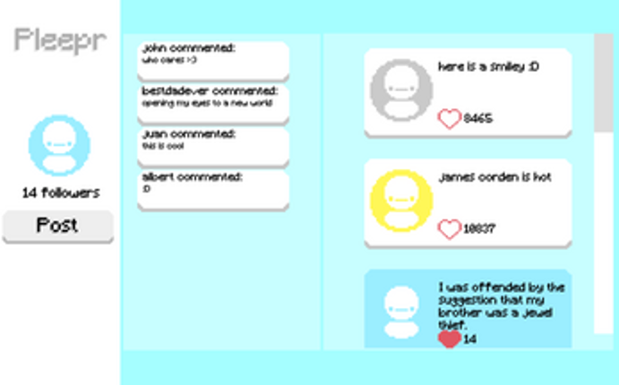 Pleepr: A Social Media Game Image