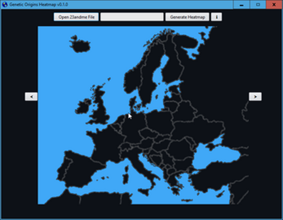 Genetic Origins Heatmap screenshot