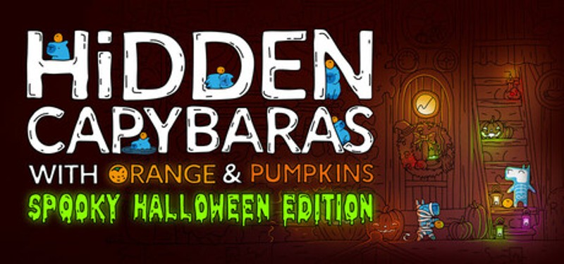 Hidden Capybaras with Orange and Pumpkins: Spooky Halloween Edition Image