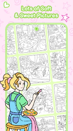 Cozy Girl Life: Coloring Book Image