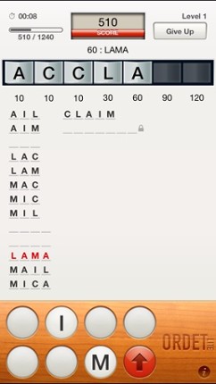Ordet Lite: Five Levels from the Word Game Image