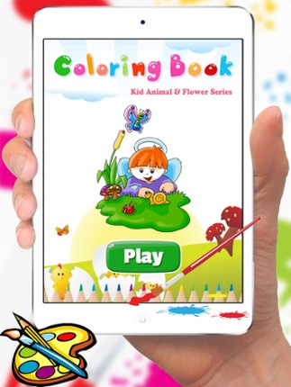 Kid Animal &amp; Flower Coloring Book - Drawing for Kids Games screenshot