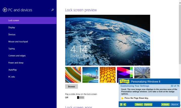 Professor Teaches® Windows® 8.1 screenshot