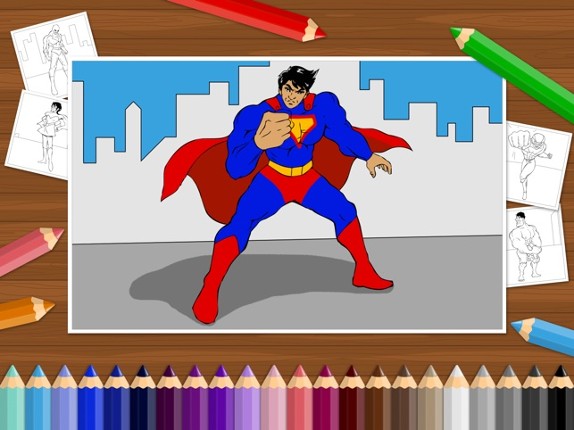 Superheroes - Coloring Book for Little Boys and Kids - Free Game screenshot