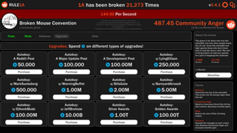 Rule 1A Incremental screenshot