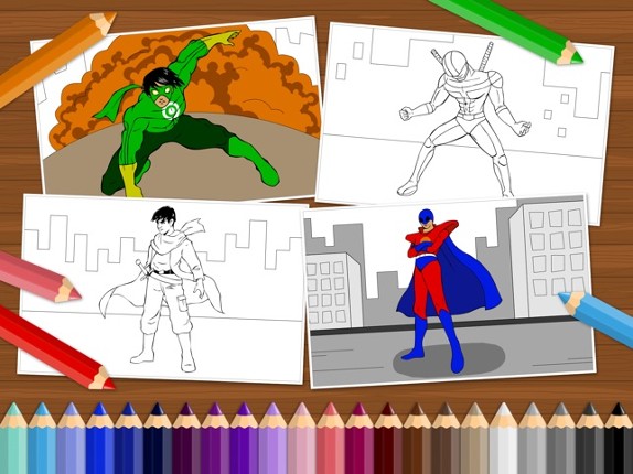 Superheroes - Coloring Book for Little Boys and Kids - Free Game screenshot