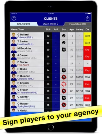 Hockey Agent: Team Manager sim screenshot