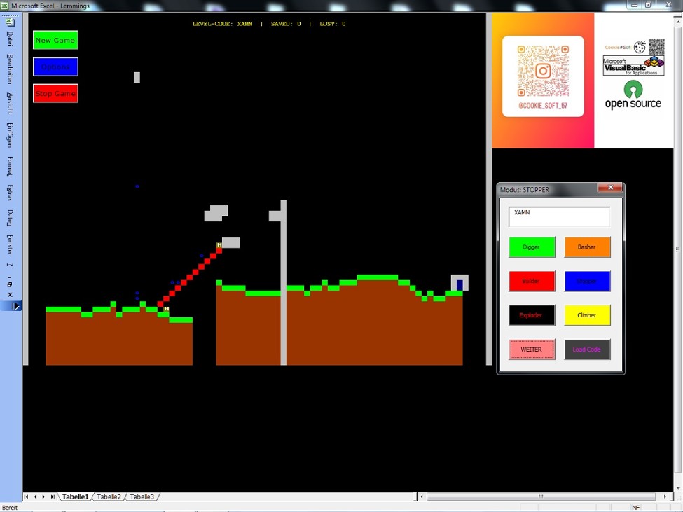 Games like Lemmings for Excel (VBA Edition)