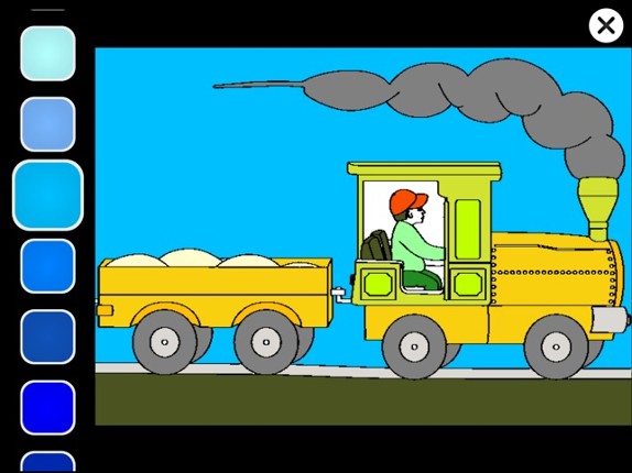 Train Drawing Coloring Book Image