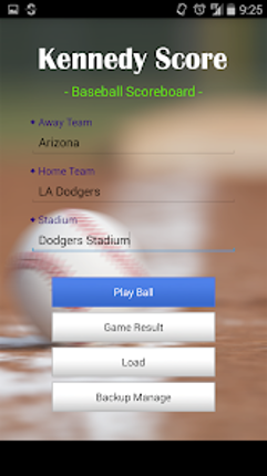 Kennedy Score - Baseball Score screenshot