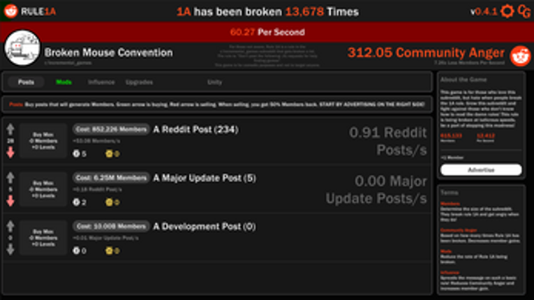 Rule 1A Incremental screenshot