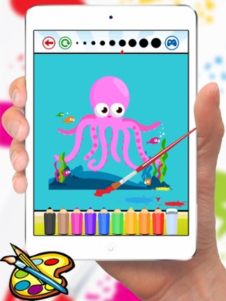 Kid Animal &amp; Flower Coloring Book - Drawing for Kids Games screenshot
