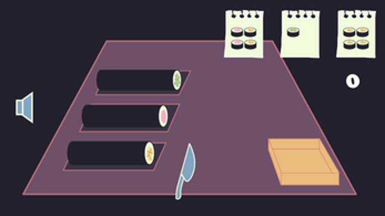 slice the roll of sushi Image