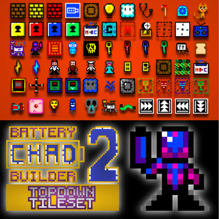 [AVAILABLE ON ITCH.IO] Battery Chad Builder 2: Topdown Tileset Image