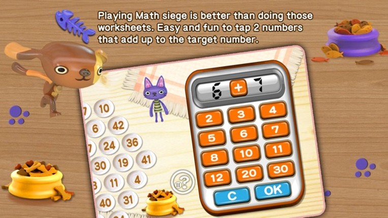 Cat &amp; Dog - Math Siege Educational Game for kids screenshot