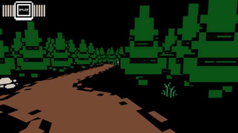 What lies between the trees Image