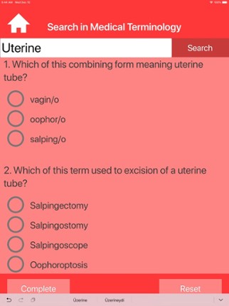 Gynaecology Medical Terms Quiz Image
