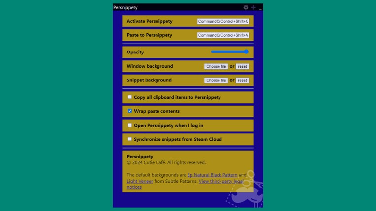 Persnippety screenshot