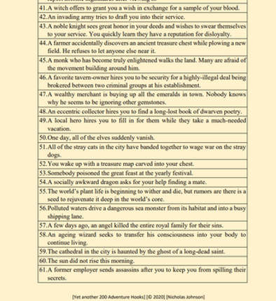 Yet another 200 Adventure Hooks screenshot