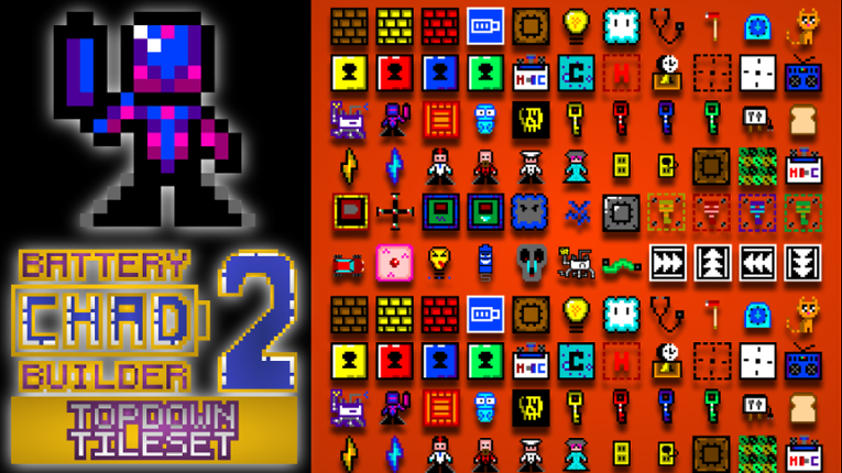 [AVAILABLE ON ITCH.IO] Battery Chad Builder 2: Topdown Tileset screenshot
