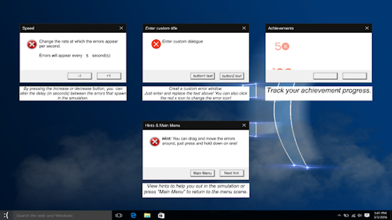W10 Simulator screenshot