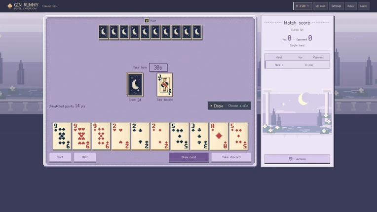 Gin Rummy: Pixel Cardroom Image