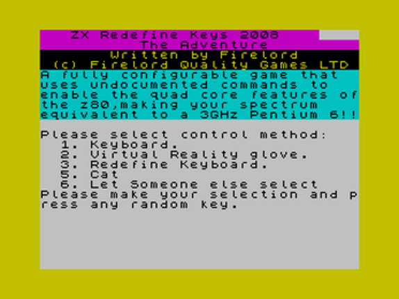 CSSCGC - ZX Redefine Keys - TheAdventure 2008 Image