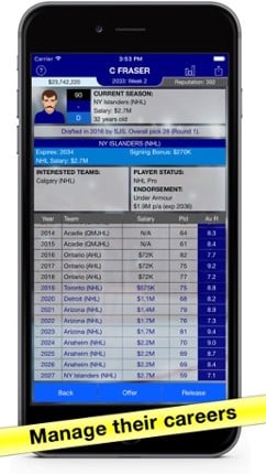 Hockey Agent: Team Manager sim screenshot