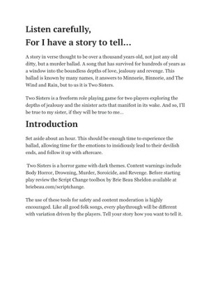 Two Sisters or The Dreadful Wind and Rain Image