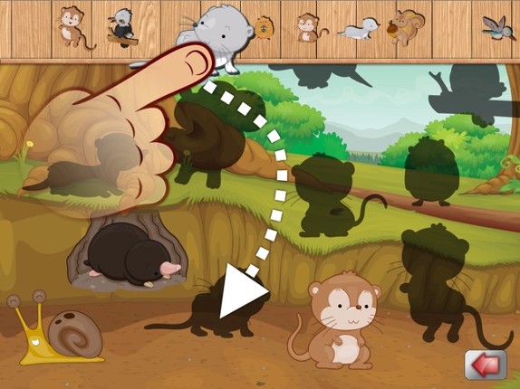 Big Forest Puzzle - free game for toddlers and kids with animals like snakes, bears, frogs ducks, rabbits,  bats, foxes or deers screenshot
