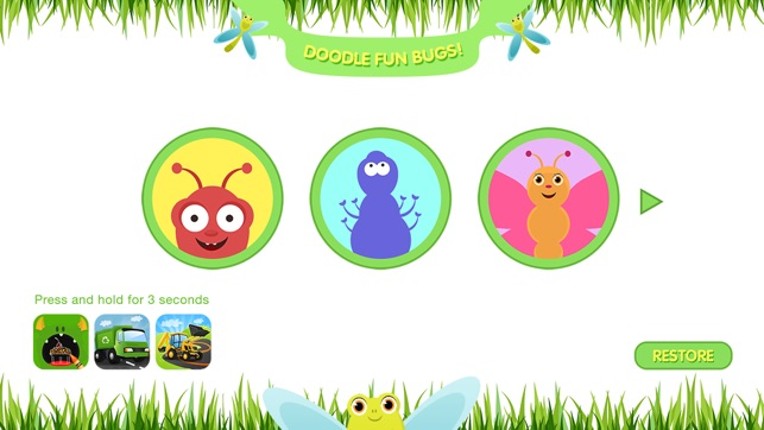 Doodle Fun Bugs Free - Preschool Coloring and Drawing Game for Kids Image