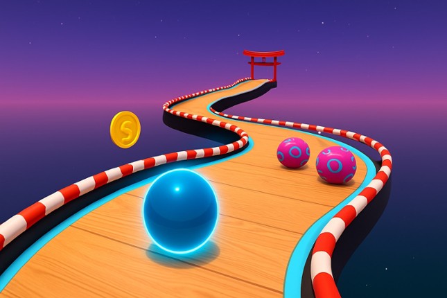 Sky Ball Rolling 3D Image