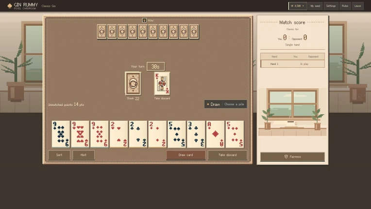 Gin Rummy: Pixel Cardroom Image