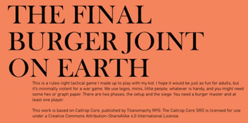 The Final Burger Joint on Earth screenshot