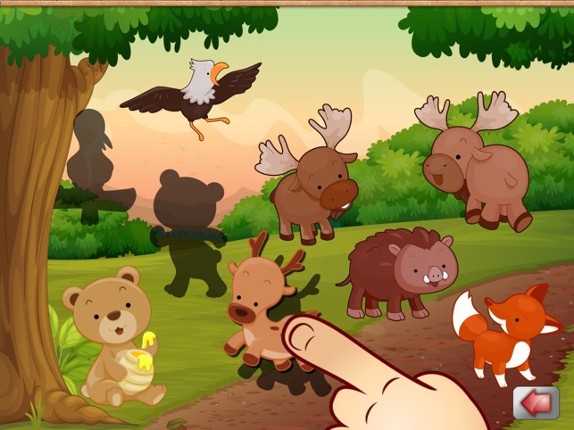 Big Forest Puzzle - free game for toddlers and kids with animals like snakes, bears, frogs ducks, rabbits,  bats, foxes or deers Image