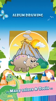 Dino Drawing Coloring Book Painting Pages Image