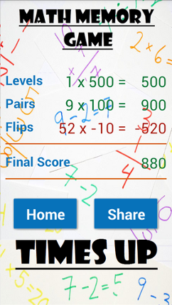 Math Memory Game screenshot