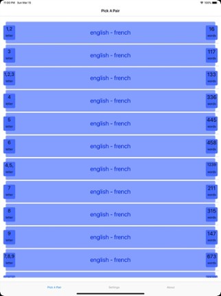 Pick A Pair French - English screenshot