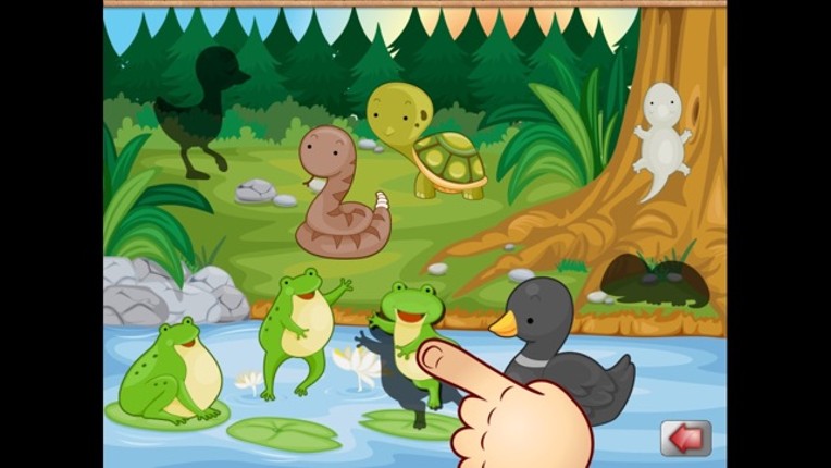 Big Forest Puzzle - free game for toddlers and kids with animals like snakes, bears, frogs ducks, rabbits,  bats, foxes or deers screenshot