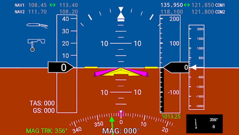 X-Plane Primary Flight Display Image