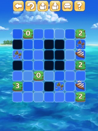 Islands and Ships logic puzzle screenshot