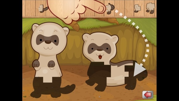 Big Forest Puzzle - free game for toddlers and kids with animals like snakes, bears, frogs ducks, rabbits,  bats, foxes or deers screenshot